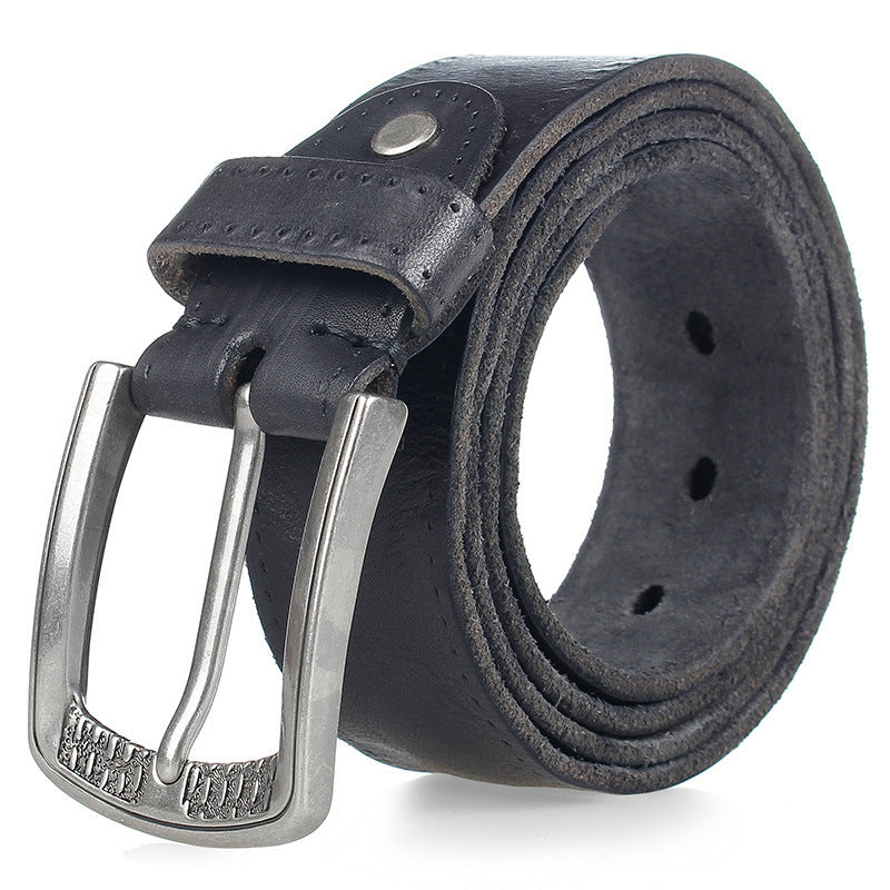 Cowhide Men's Personality Alloy Pin Buckle Trend Belt