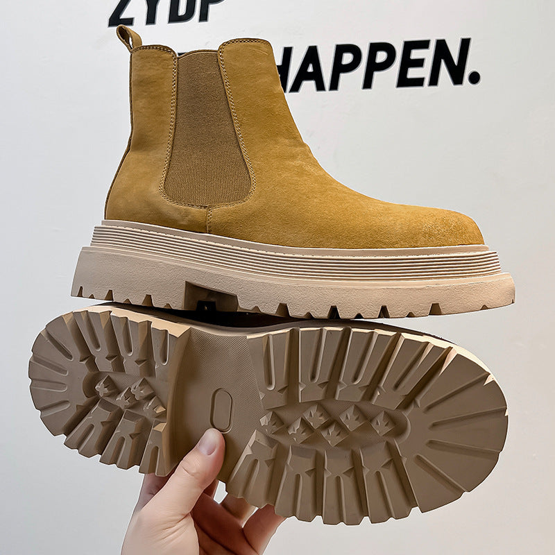 Chelsea Men's Low-top Smoke Pipe Platform Martin Boots