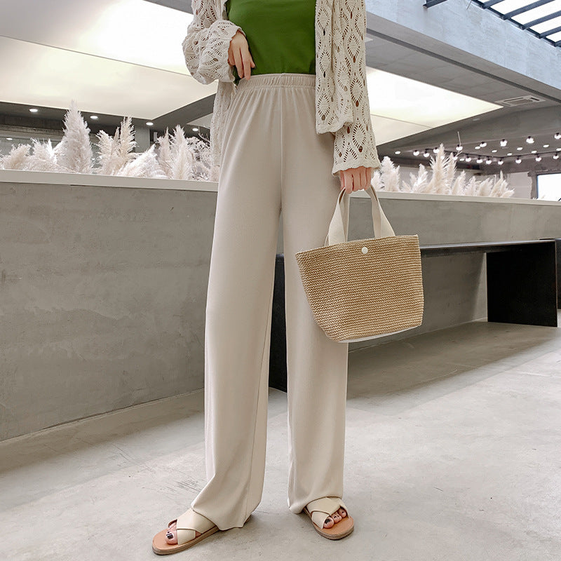 Women's wide leg pants drape loose and thin straight-leg pants