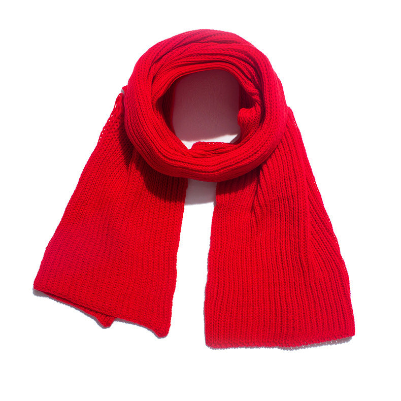 Korean Autumn And Winter Acrylic Solid Color Woolen Scarf