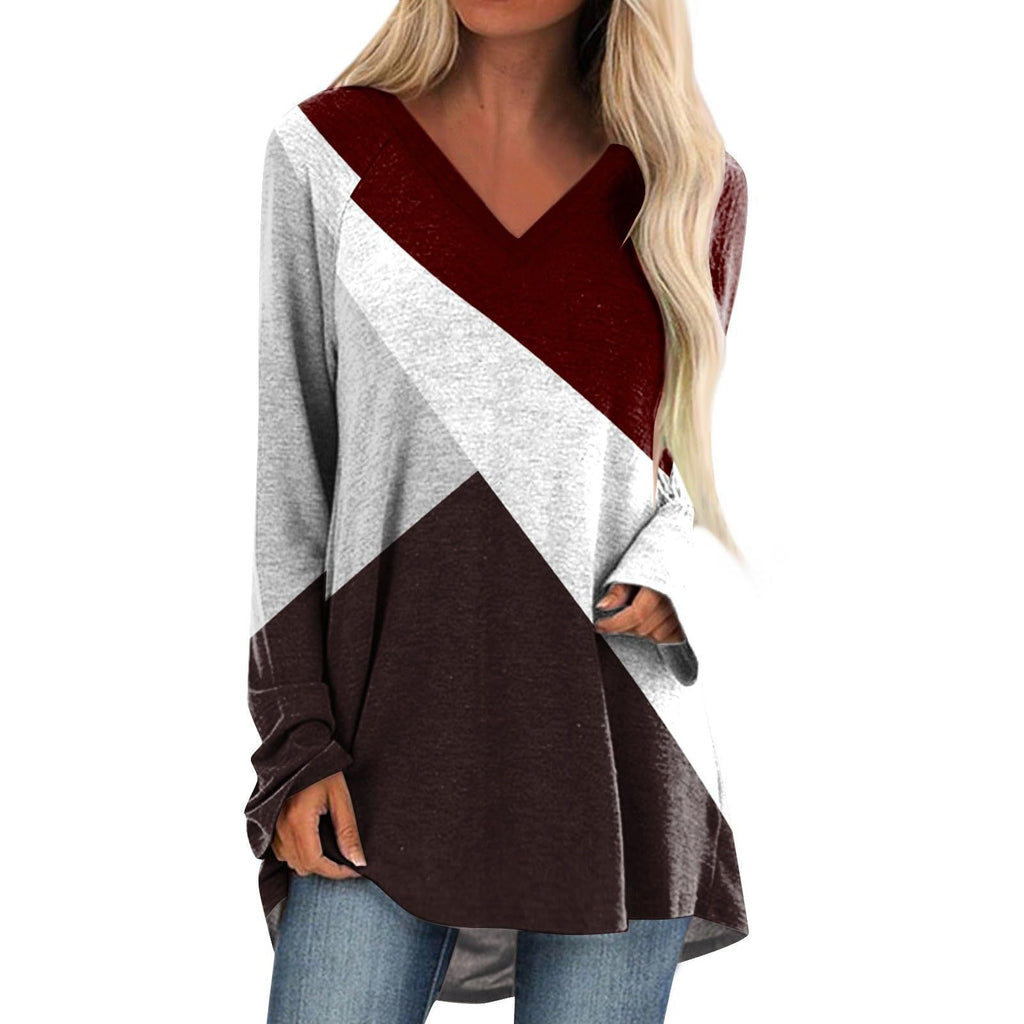 Quality Stitching Long Sleeve V-neck Skirt