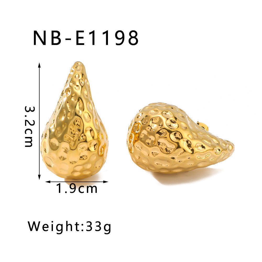 Titanium Steel Electroplating 18K Gold Non-fading Diamond Earrings Ear Studs