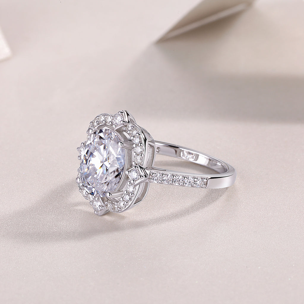 1Camellia - A Fashionable Jewelry Ring Set With Moissanite S925 Sterling Silver And Gold-plated Diamond Prohibit TikTok sales