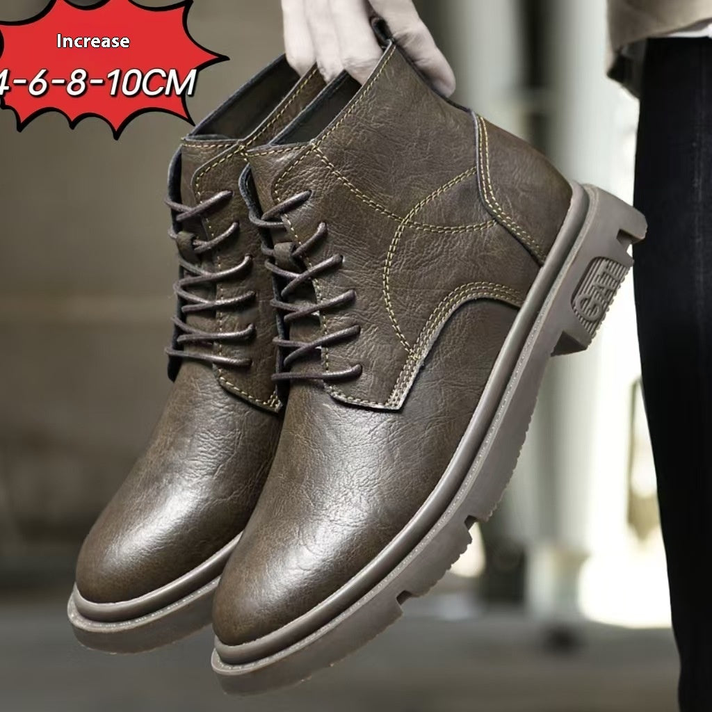 Martin Boots Men's Autumn Elevator Shoes 10cm Breathable