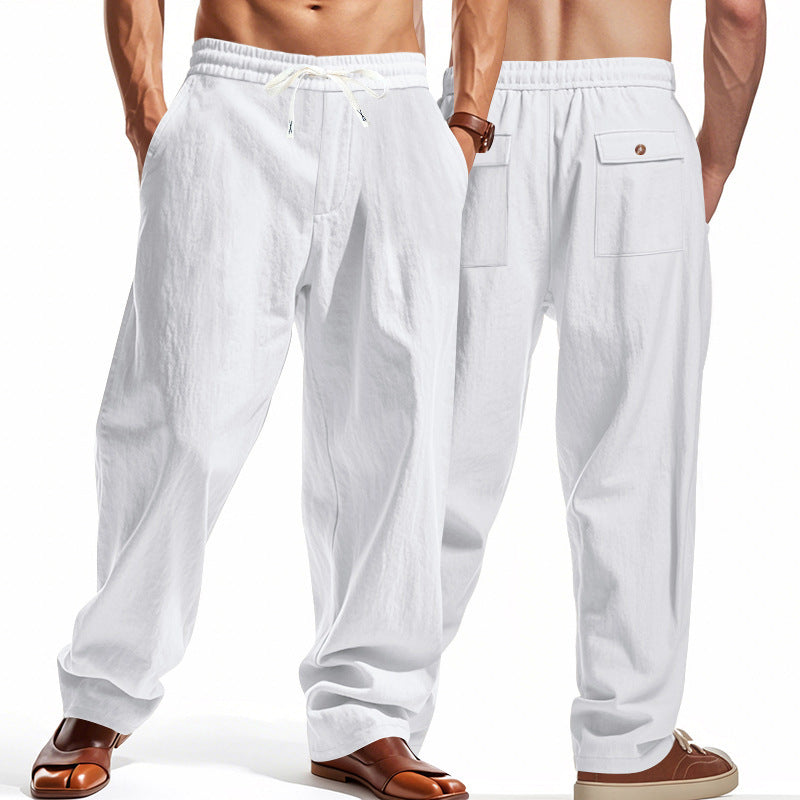 Linen Casual Pants Summer Thin Simple High Street