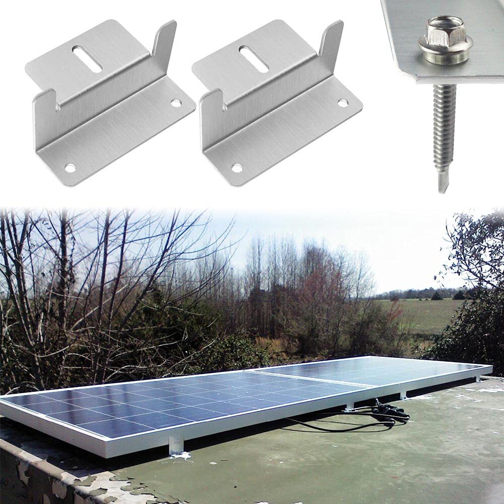 4 Pack Solar Panel Z Brackets Mounting  Stainless Fixings Caravan Roof Motorhome RV