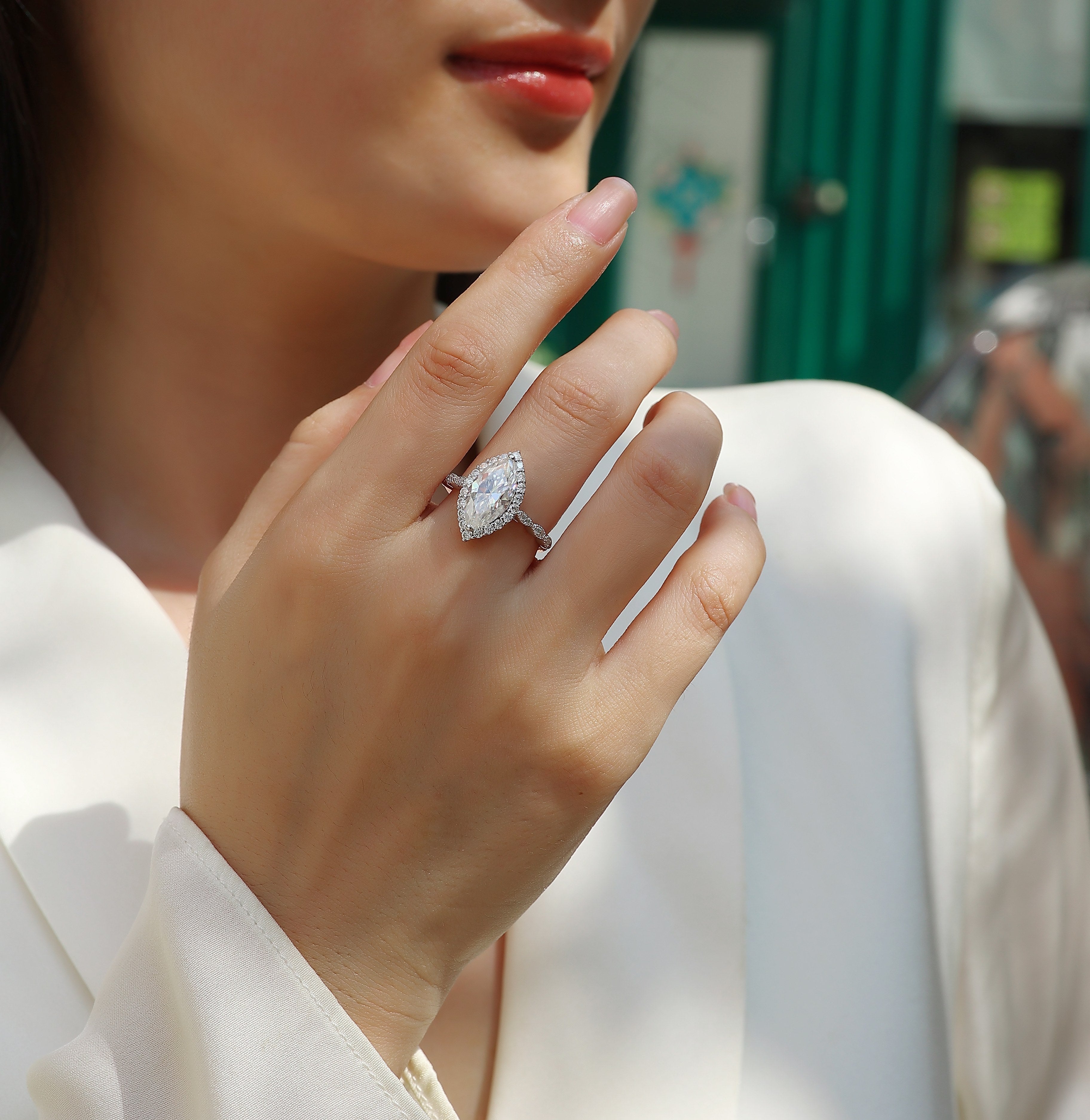 1Starlight Craze - A Fashionable Diamond Jewelry Piece Set With Moissanite S925 Sterling Silver And Platinum Diamond Ring Prohibit TikTok sales