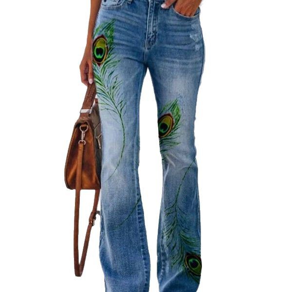 Womens Casual 3D patterned Jeans