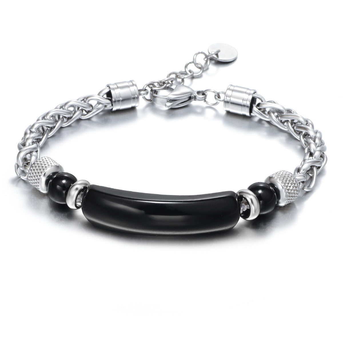 Natural Stone Bracelet Men's Chain Splicing Tiger Eye Stone