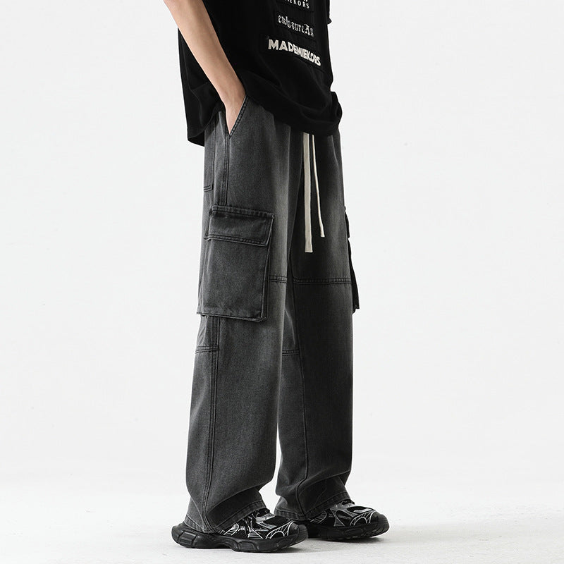 Men's Retro Pocket Stitching Jeans