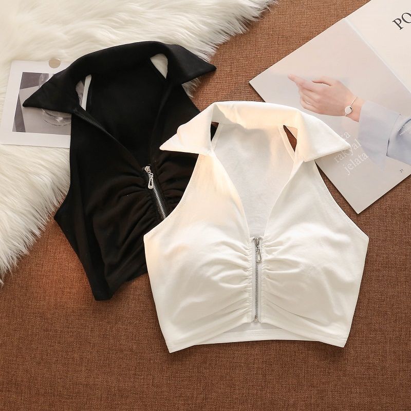 American-style Hanging On Neck Camisole Women's Summer Wear High-grade Strapless Sexy