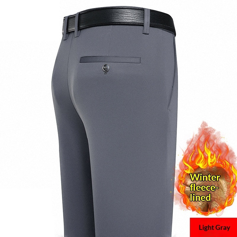 Autumn And Winter Thick High-elastic Fleece-lined Men's Pants