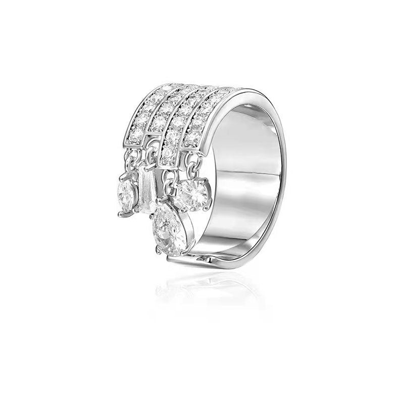Zirconia Crystal Water Drop Zircon Geometry Rings For Women