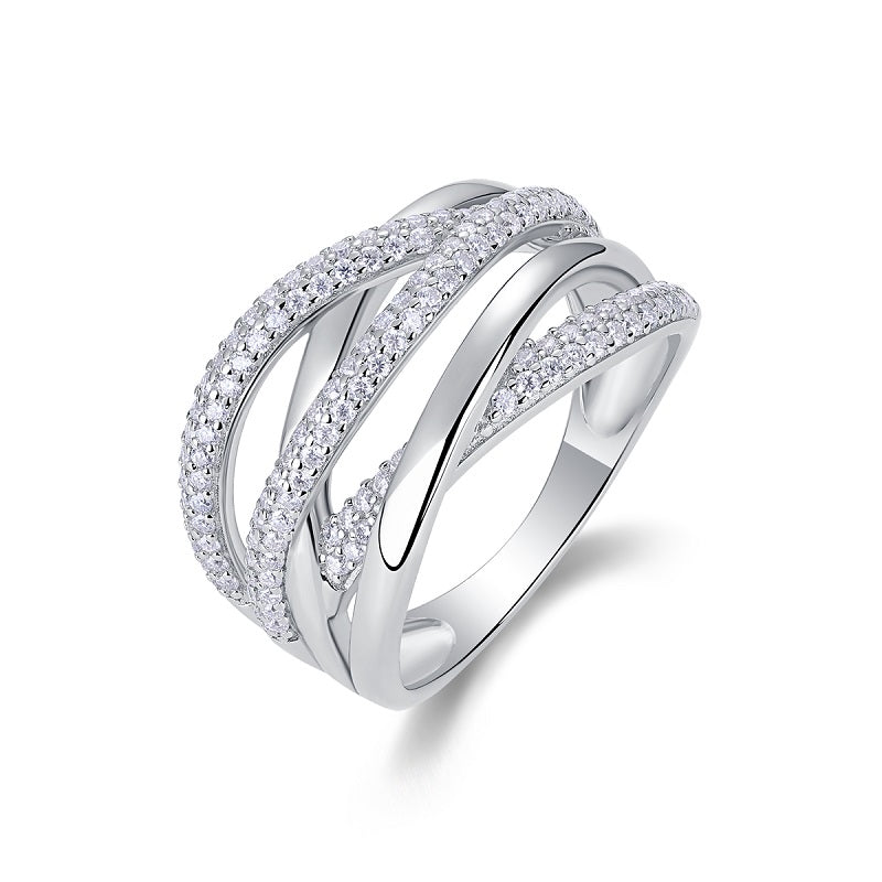 1Brilliant Interweaving - A Fashionable And Luxurious Jewelry Accessory Set With Moissanite S925 Sterling Silver And Platinum-plated Diamond Prohibit TikTok sales