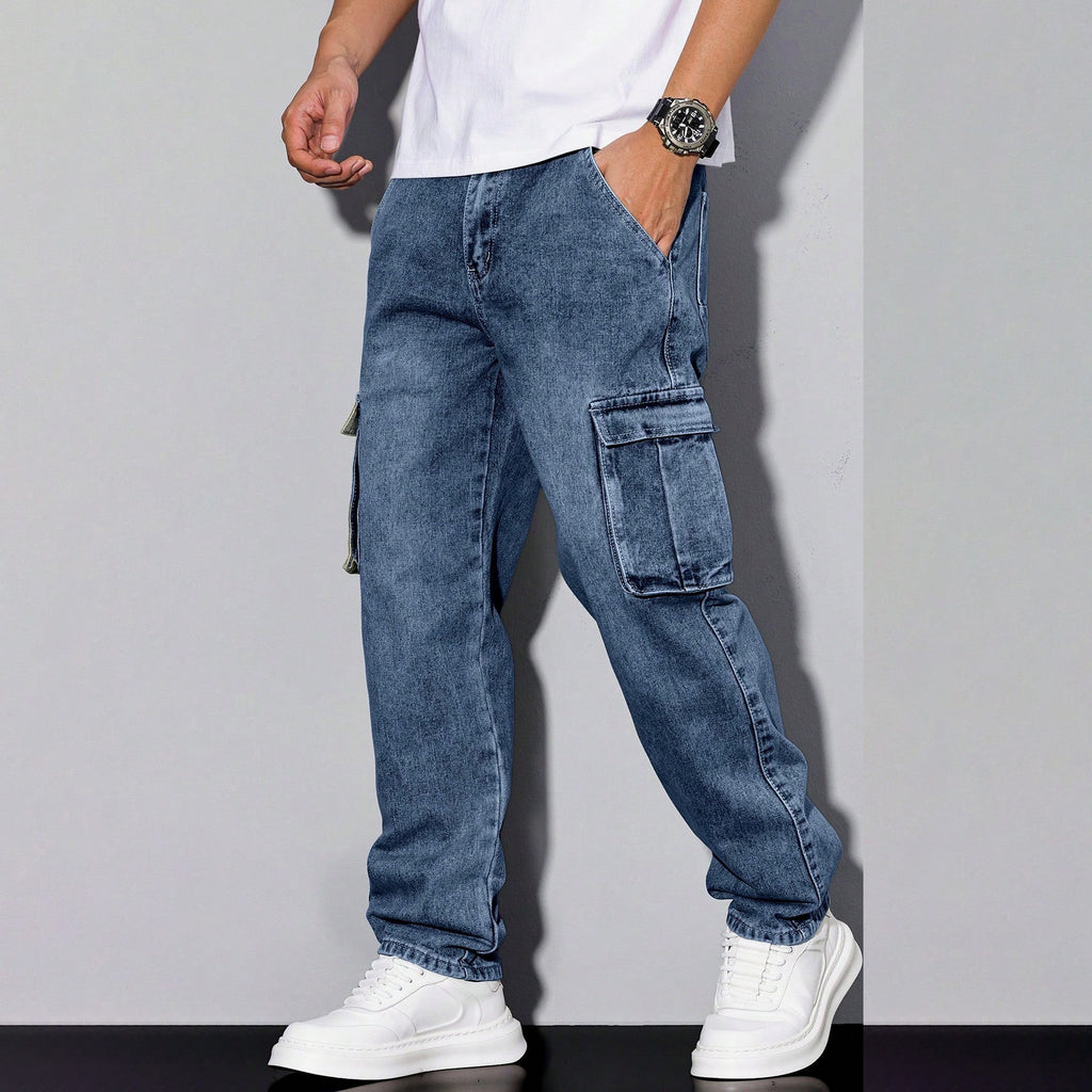 Light Blue Jeans Elastic Ankle Banded Pants