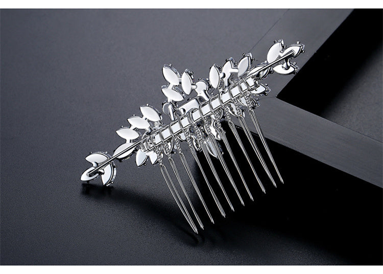 S925 Pure Silver Moissanite Fashionable New Bride Hair Comb Light Luxury Headwear