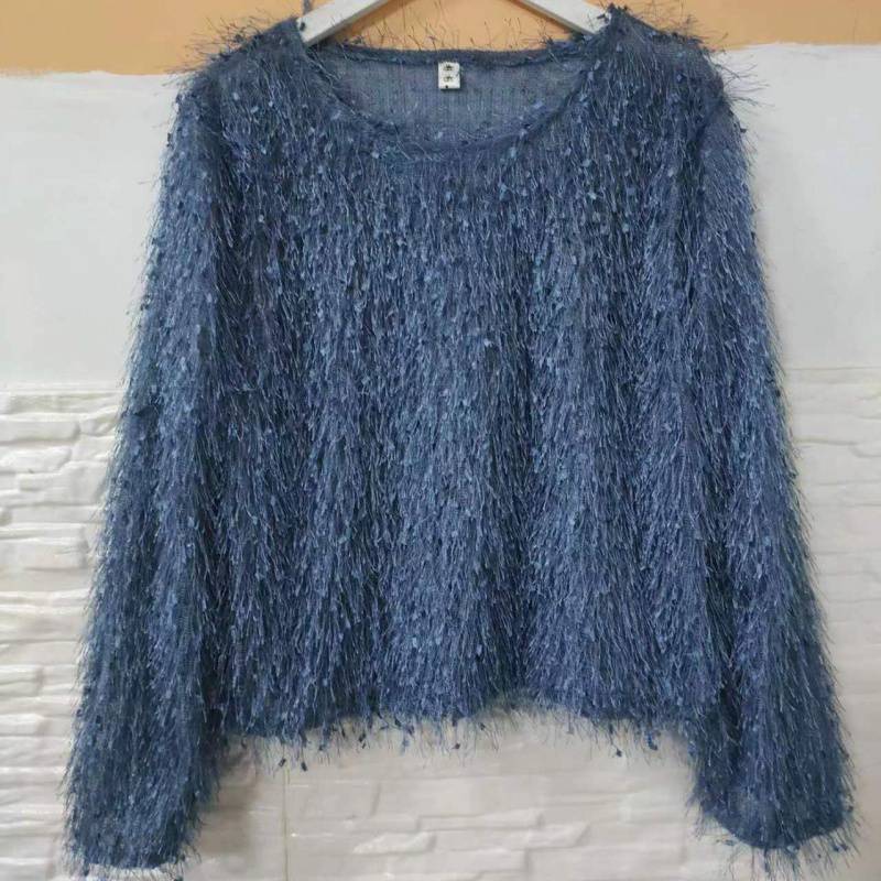 Women's Fashion Personalized Tassel Long-sleeved Top