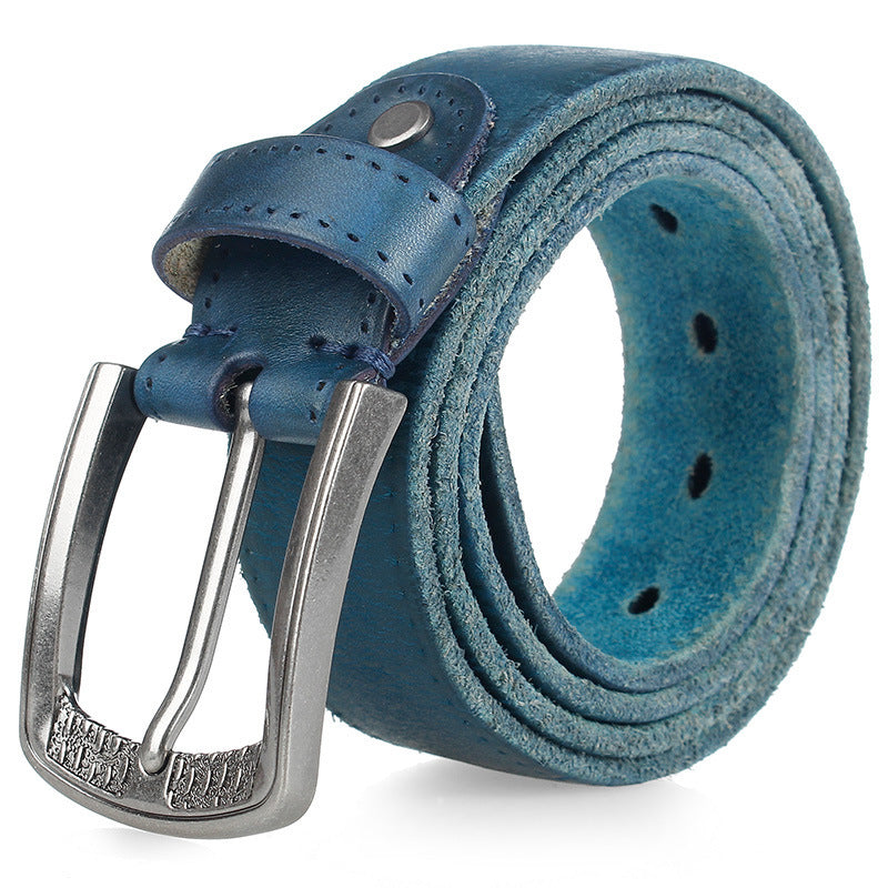 Cowhide Men's Personality Alloy Pin Buckle Trend Belt
