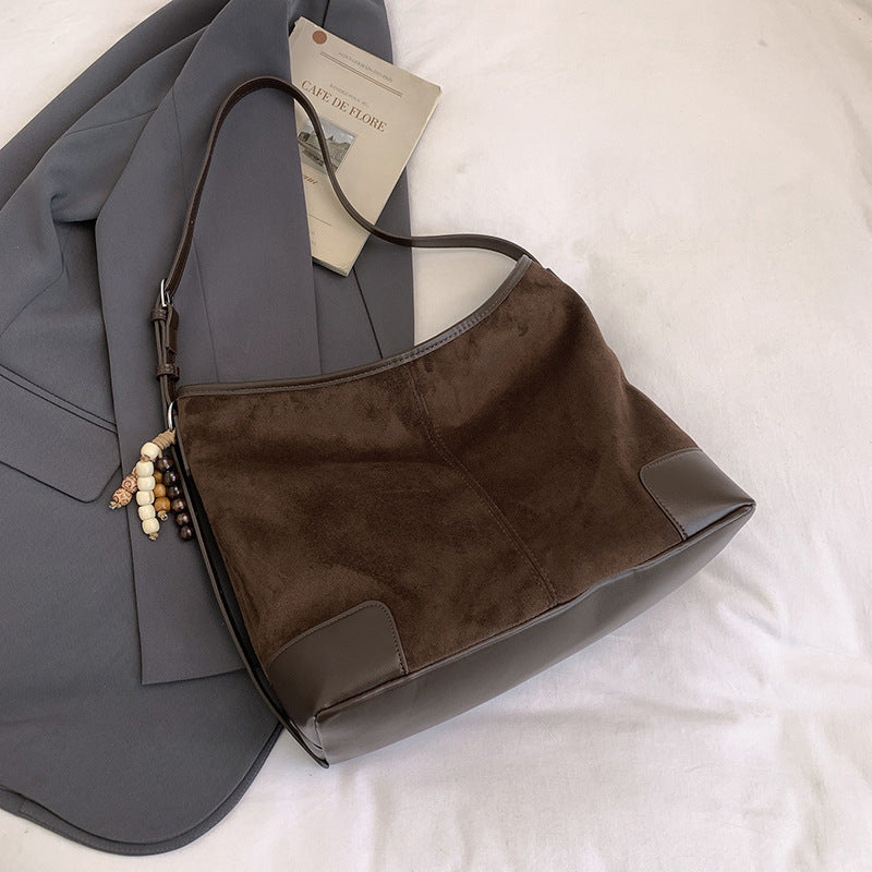 Women's Leather Large-capacity Suede Shoulder Crossbody