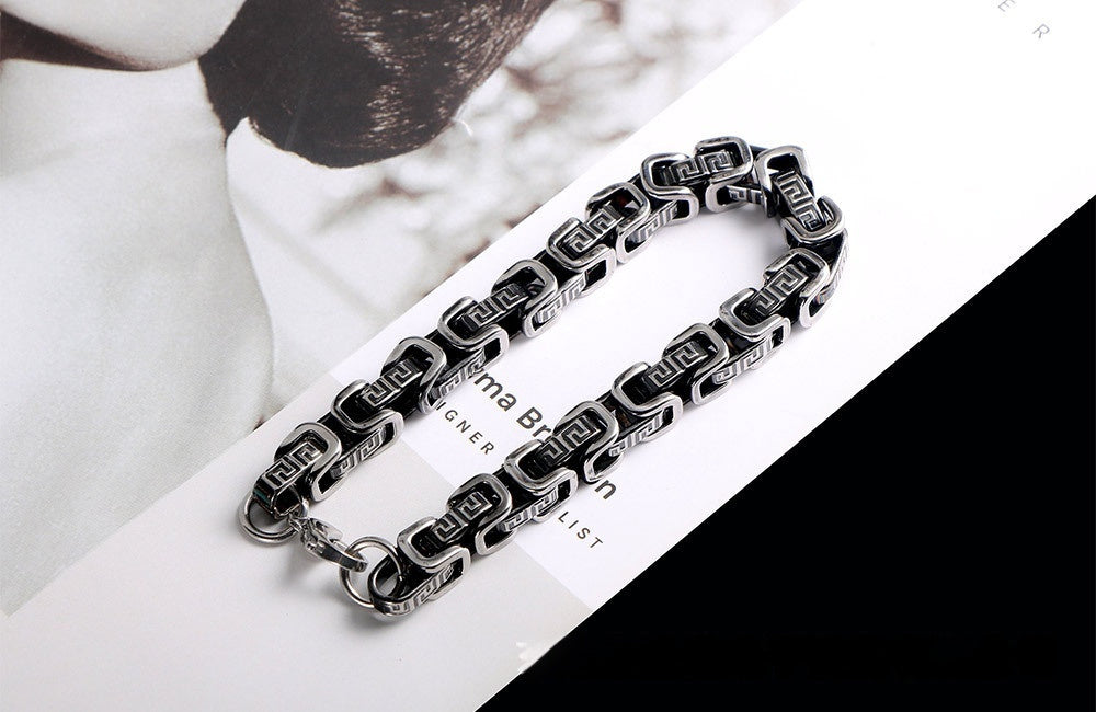 Titanium Steel Men's Bracelet Motorcycle Trampoline Chain