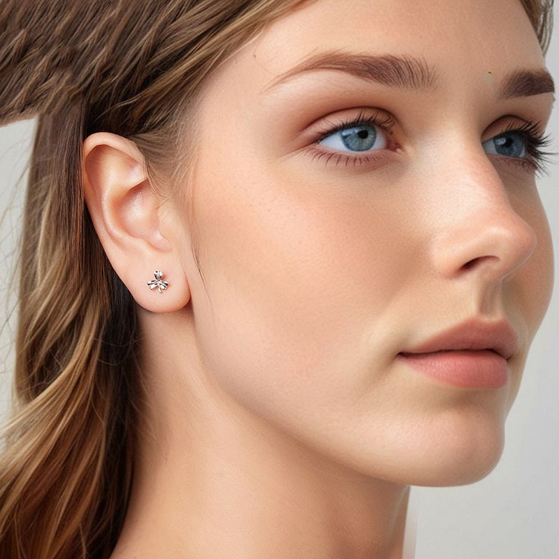 Simple Fashion Leaves S925 Sterling Silver Stud Earrings