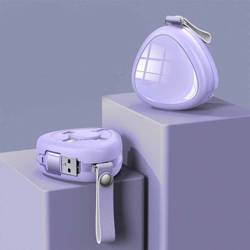 New Stretch One Drag Three Data Line Enterprise Small Gift Fast Charge Three In One Charging Line To Receive Stretch Data Line