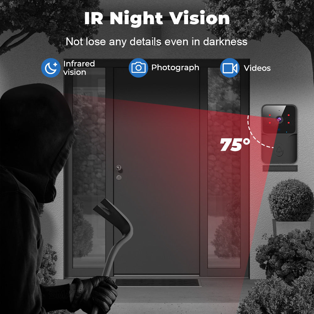 Wireless Video Doorbell For Home Use, WiFi Doorbell Camera With Two-way Voice Intercom Function