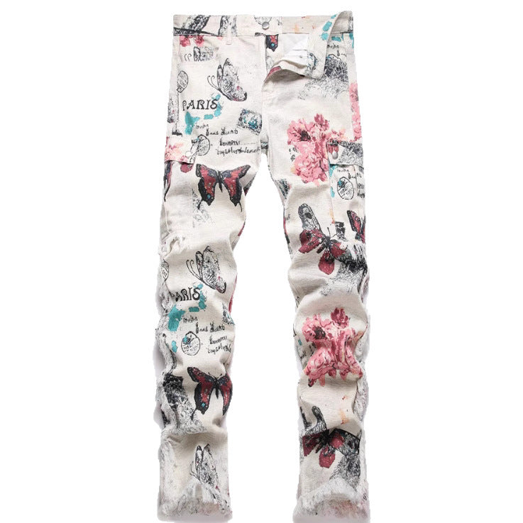 Animal Digital Printed Pants Men's Slim Fit