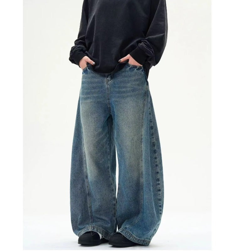 American Retro Washed Distressed Machete Design Jeans