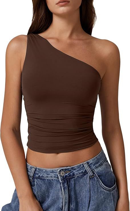 Solid Color Slim Fit Midriff-baring Vest T-shirt