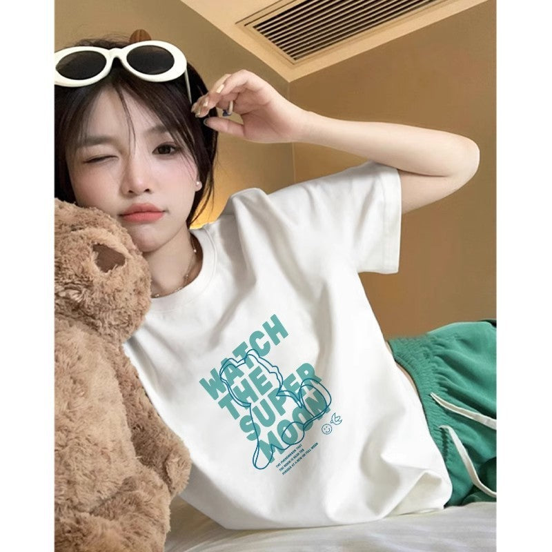 Printed Loose Summer New Short-sleeved T-shirt For Women