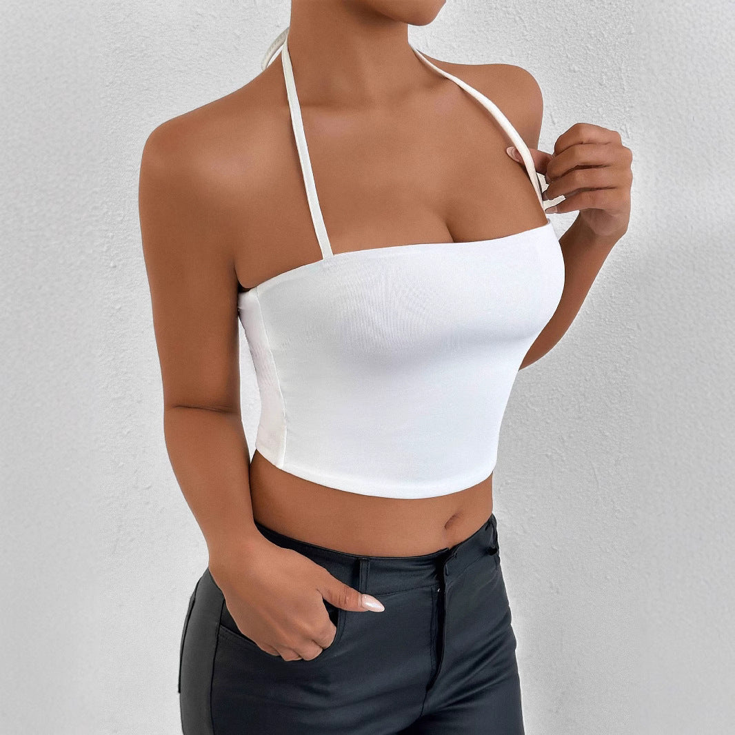 Women's Halter-Neck Sexy Midriff-Baring All-Match Top
