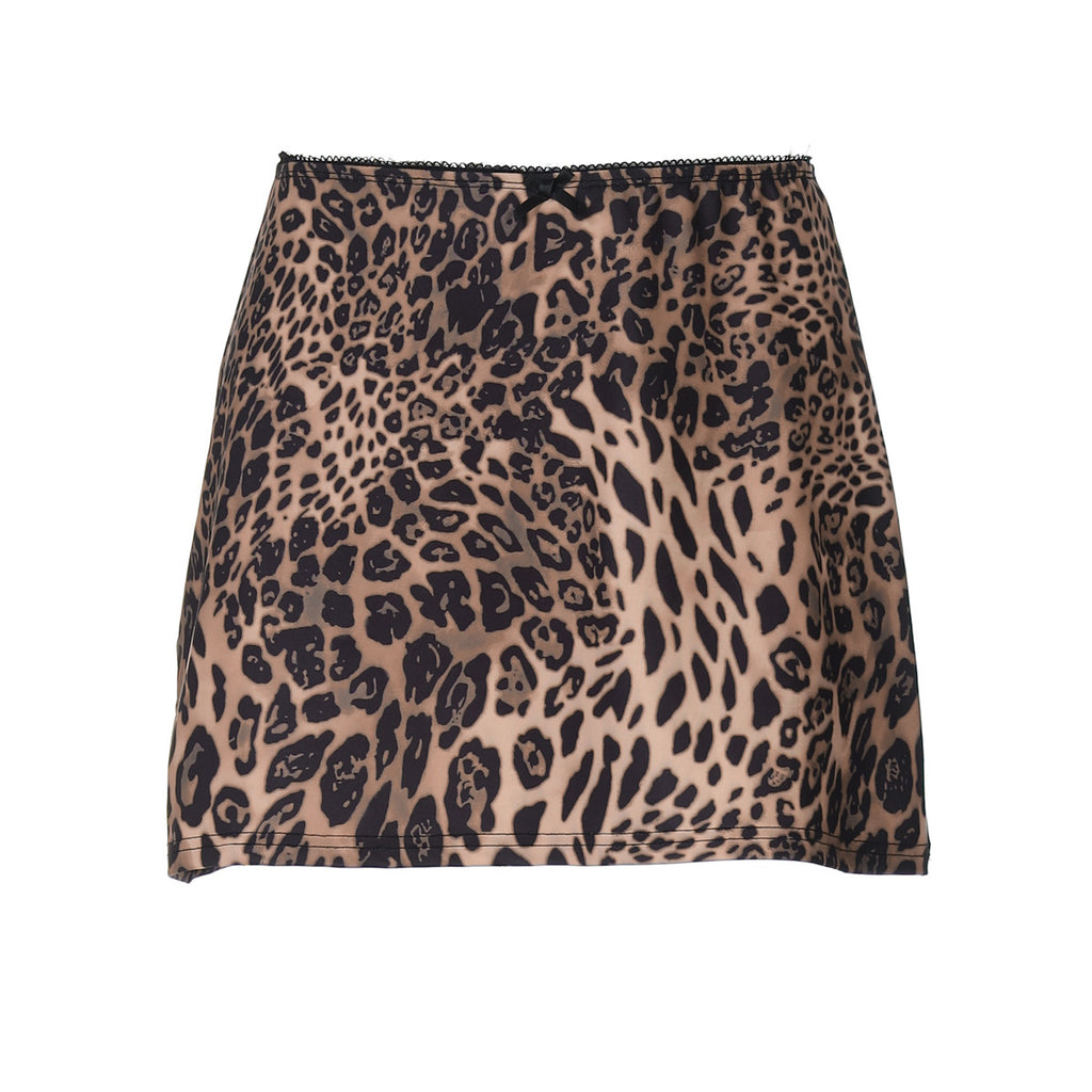 Sexy Leopard Print Printed Stylish Versatile Skirt