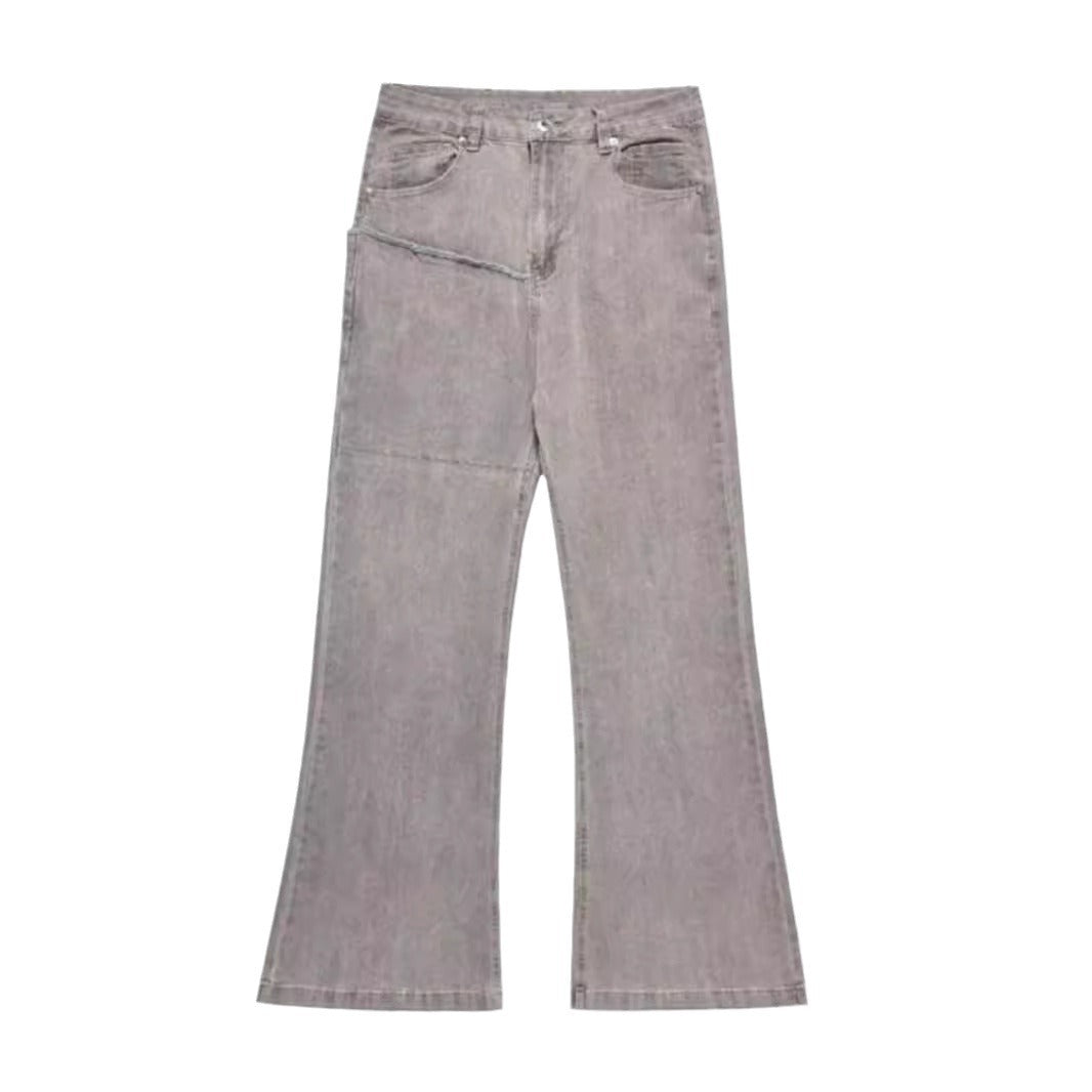Distressed Yellow Mud American Casual High Street Jeans