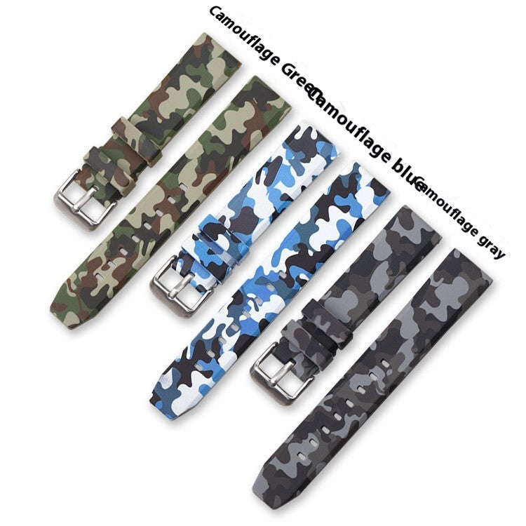 Camouflage Silicone Strap Flat Head Universal Accessories