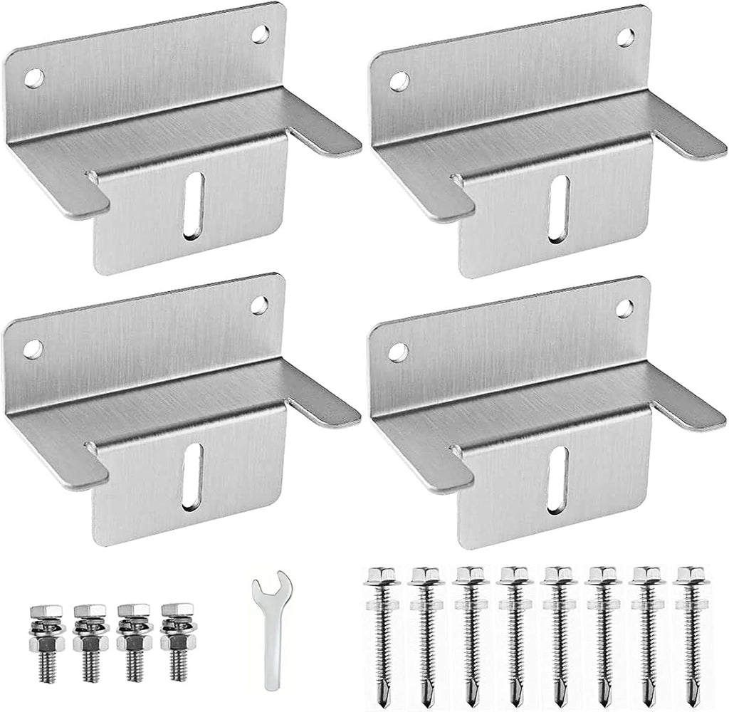 4 Pack Solar Panel Z Brackets Mounting  Stainless Fixings Caravan Roof Motorhome RV