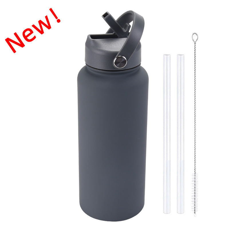Sports Stainless Steel Large Capacity Straw Warm-keeping Water Cup
