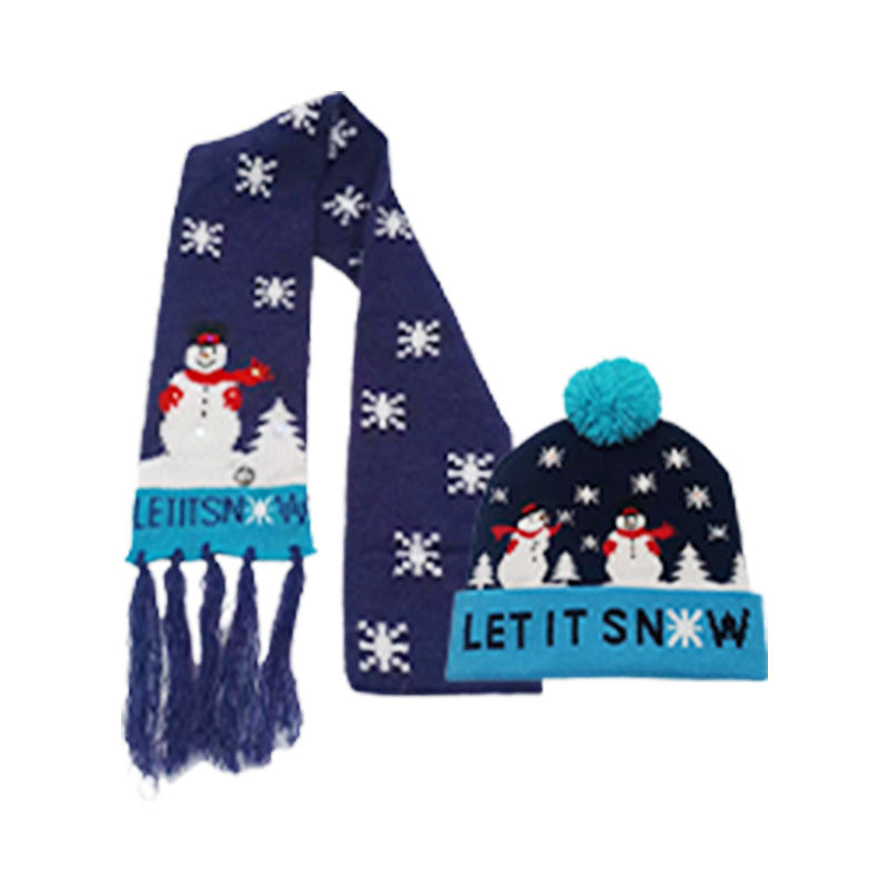 Holiday Party Christmas LED Luminous Knitted Jacquard Knitted Hat