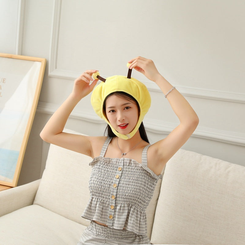 Short Bee Plush Photo Props Cartoon Headwear Hat