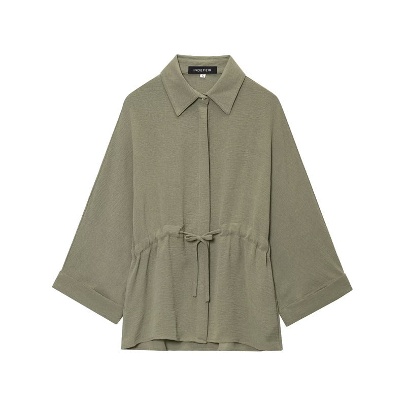 Spring New European And American Style Design Sense Shirt And Wide-leg Pants Temperament Suit