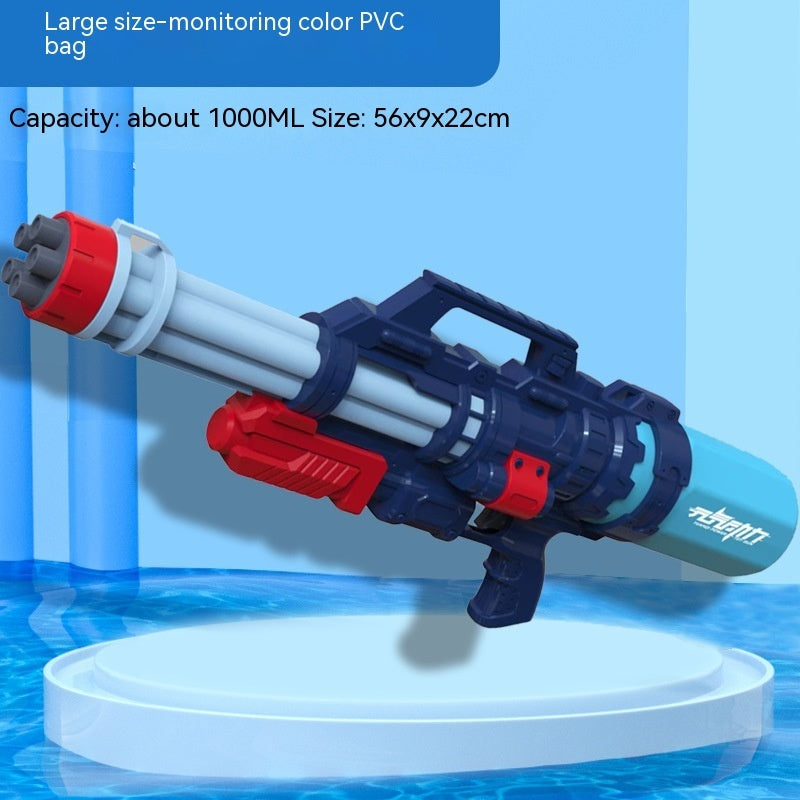 Large Capacity Gatling Water Spray Pull Water Gun Toy