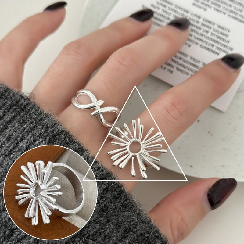 Geometric Line Cross Ring For Women