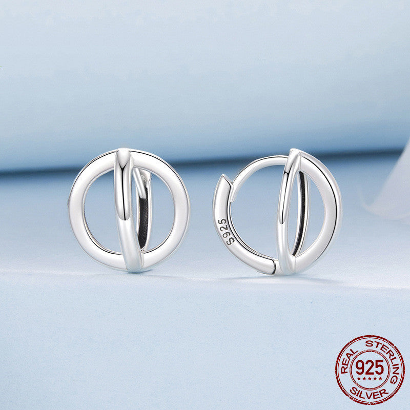 Original S925 Sterling Silver Halo Geometric Earrings