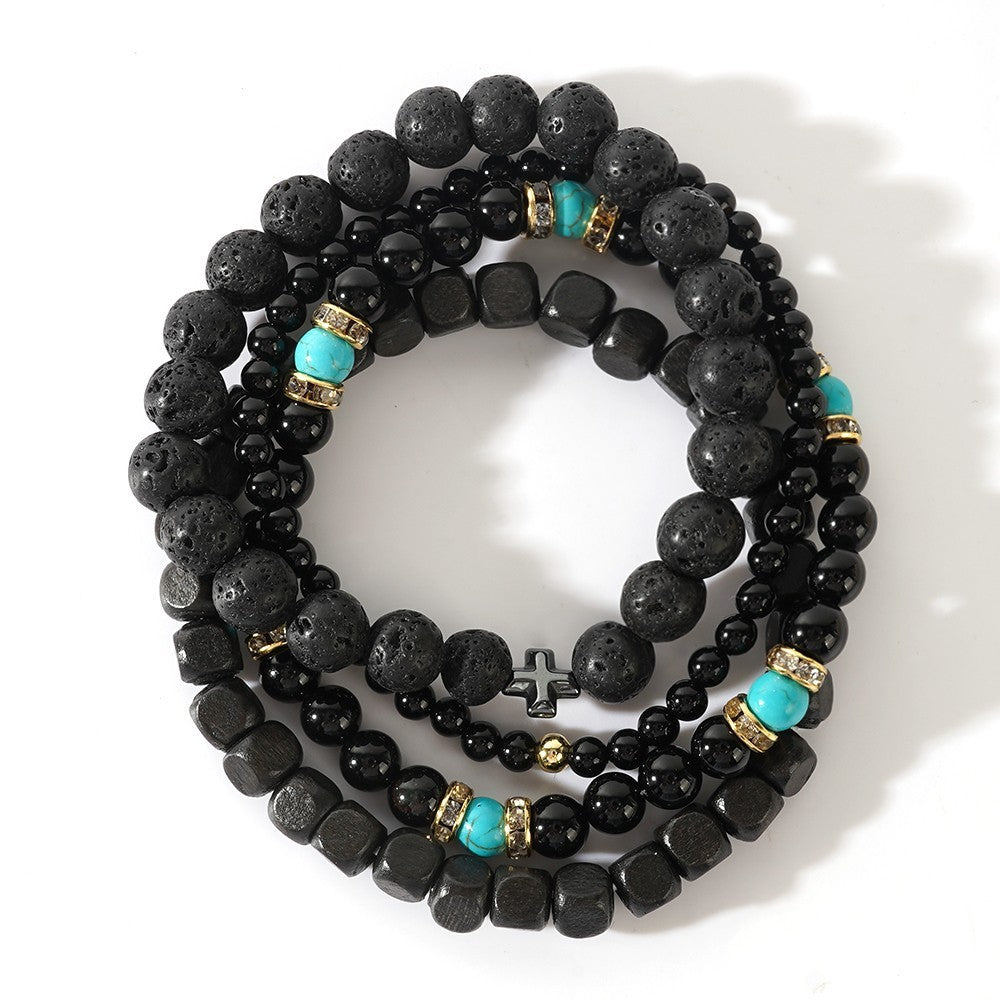 Natural Semi-precious Stone Beads String Men's Bracelet