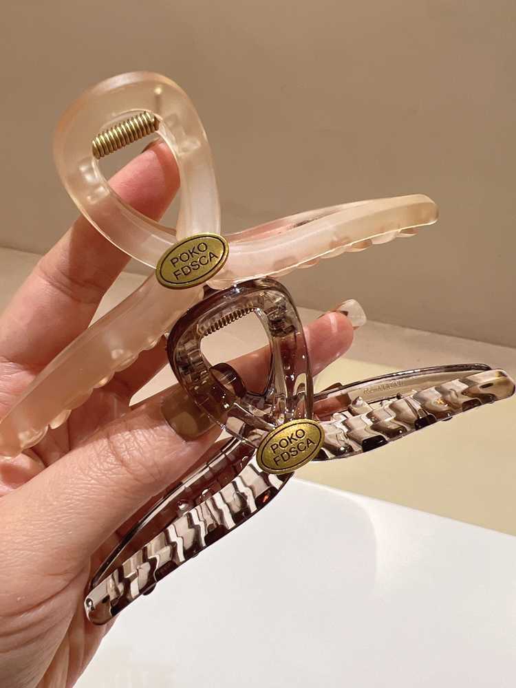 Distressed Ancient Gold Oval Autumn Tea Brown Big Hair Claws