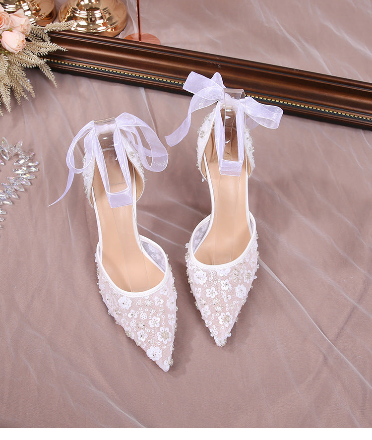 Fashion French Style Sequin Hollowed Sandals Women
