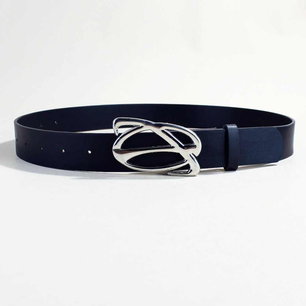 Casual Trend Silver Buckle Belt