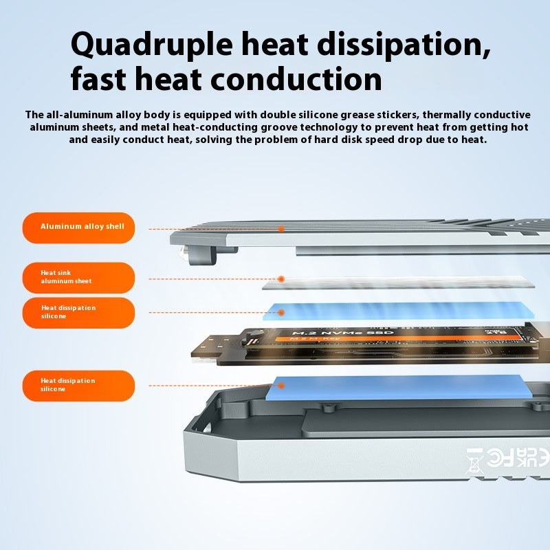 Lightning 4 Shell Compatible With Computer M2 Expansion External Solid State Aluminum Case