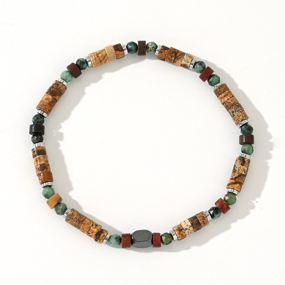 Natural Semi-precious Stone Beads String Men's Bracelet