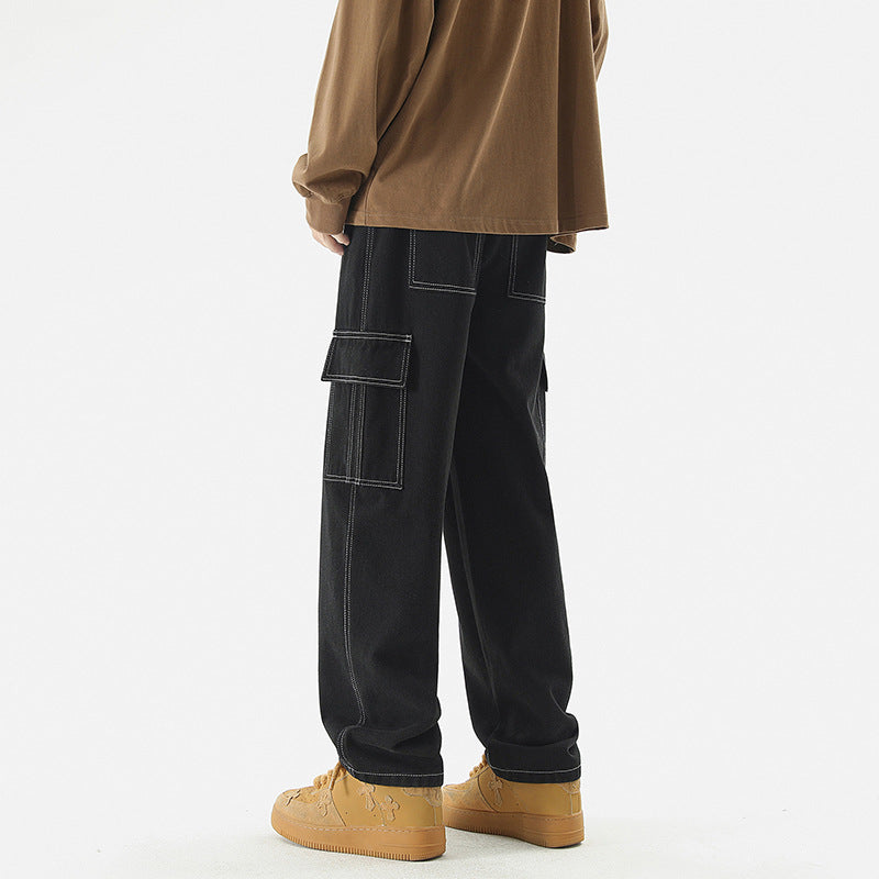 Fashion Men's Loose Straight Wide-leg Pants